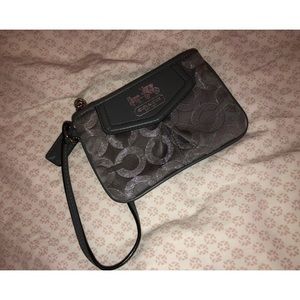 Silver Coach Wristlit